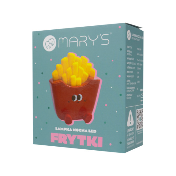 LED silikónová nočná lampička - hranolky Mary's