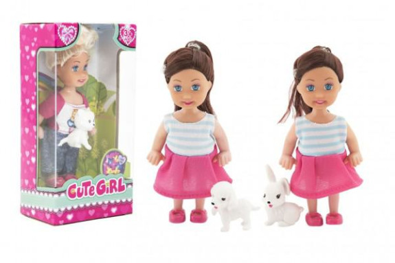 Bábika s maznáčikom 12 cm