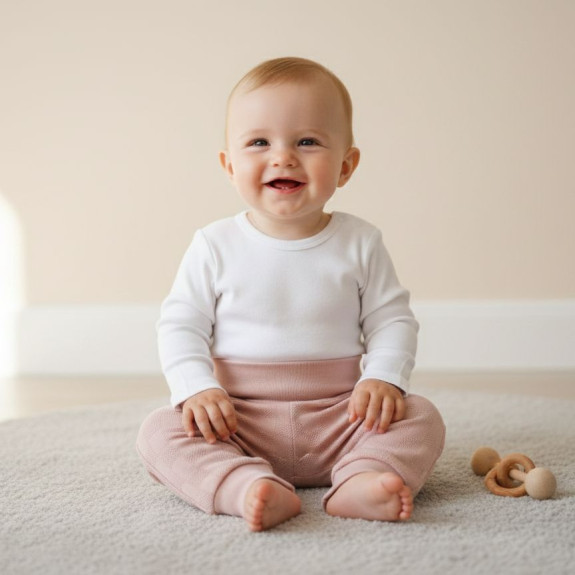Dojčenské nohavice - buggy ružové obdĺžniky Baby service
