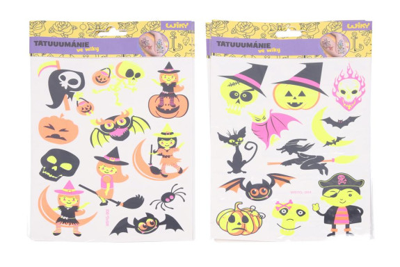 Fluorescenčné tetovacie obtlačky - Halloween