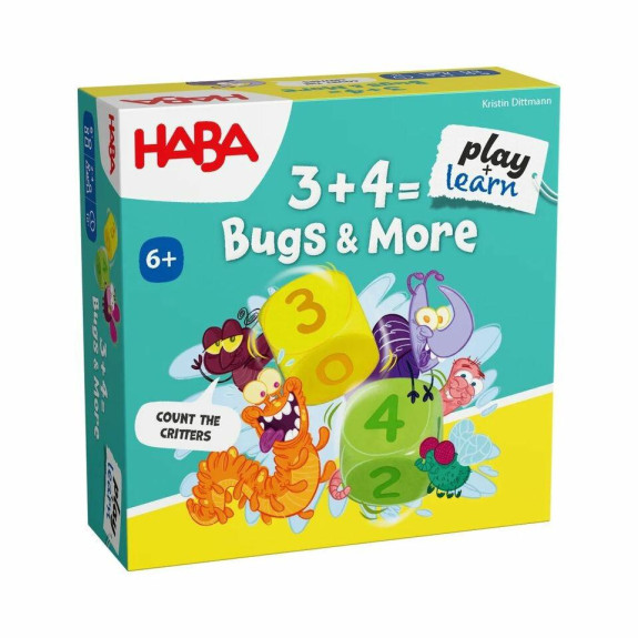 Play&Learn Vzdelávacia mini hra 3+4 chrobáky od 6 rokov Haba