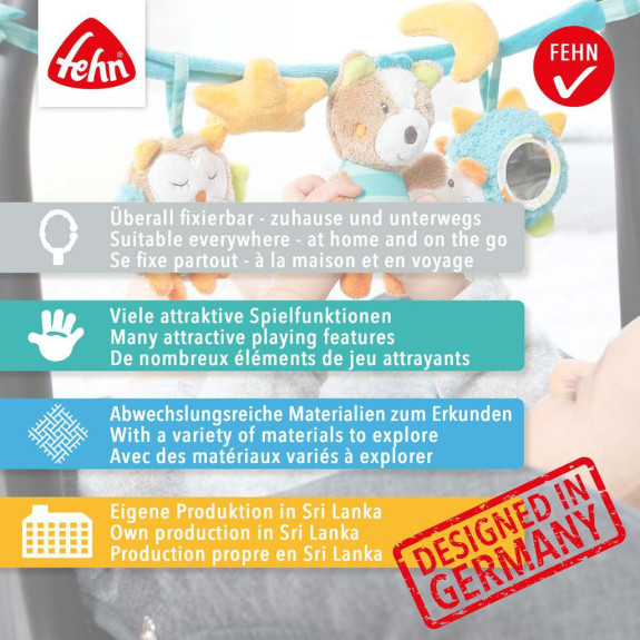 Reťaz na kočík plameniak, Pink Baby Fehn