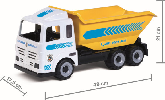 Sklápač s pogumovanými kolesami - dĺžka 48 cm Androni Heavy Trucks