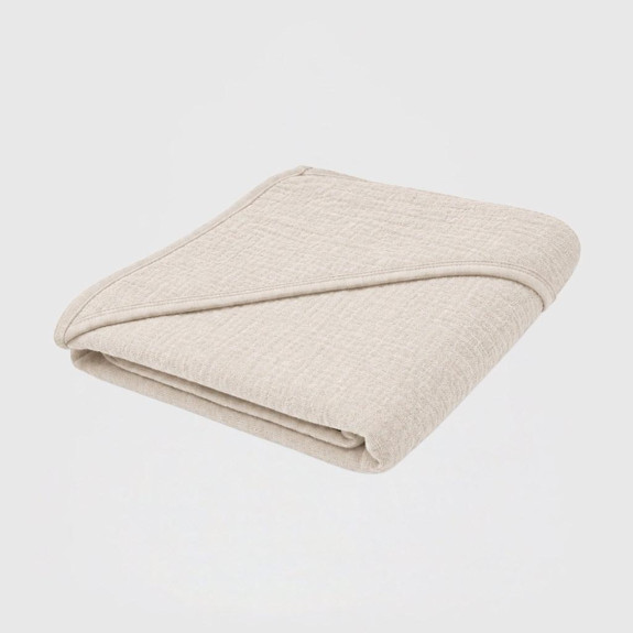 Detská mušelínová osuška s kapucňou 90 x 90 cm linen New Baby