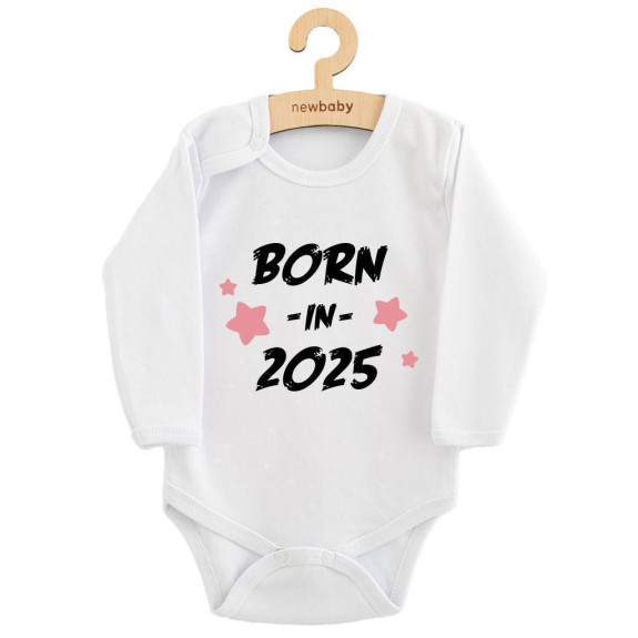 Detské body s potlačou New Baby Born in 2025 pink