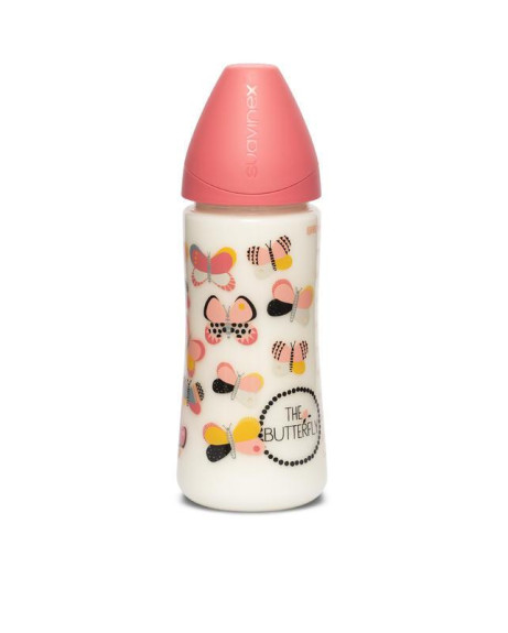 Dojčenská fľaša okrúhly silikónový cumlík Suavinex 360 ml