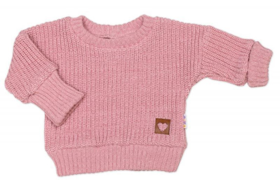 Rastúci oversize pletený svetrík pre bábätko staroružový Baby Nellys