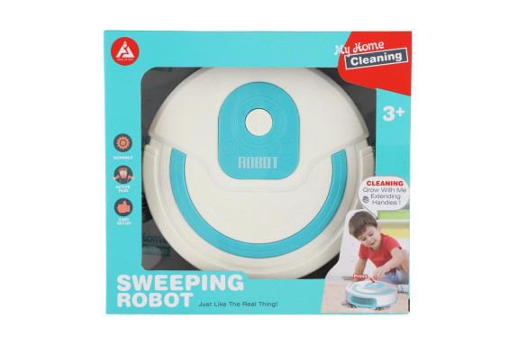 Robotický vysávač plast 17 cm na batérie so zvukom