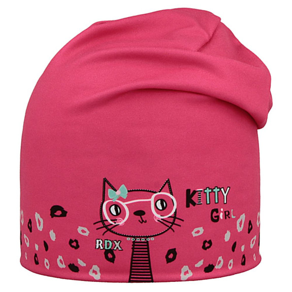 Funkčná čiapka dlhá obojstranná Kitty/Srdce ružová RDX