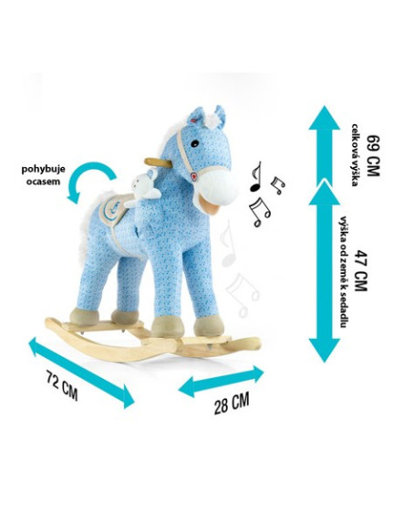 Hojdací koník s melódiou Milly Mally Pony Gray Dot