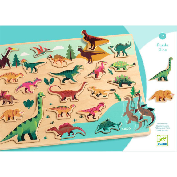 Drevené Puzzlo Dino Djeco