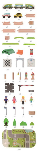 Vláčikodráha Dedina 110 dielov 2Kids Toys