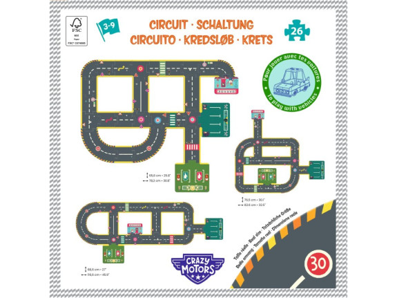 Gigant puzzle Závodná dráha Crazy Motors 26 ks Djeco