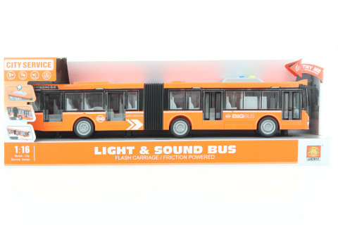 Autobus kĺbový oranžový na batérie
