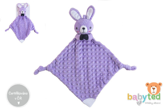 Zaspávač babyted hryzátko, hrkálka plyš 25x25 cm 0 m+