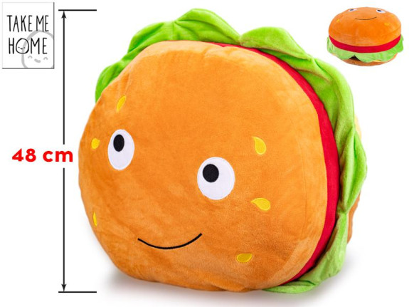 Take Me Home hamburger plyšový 40 cm s tvárou