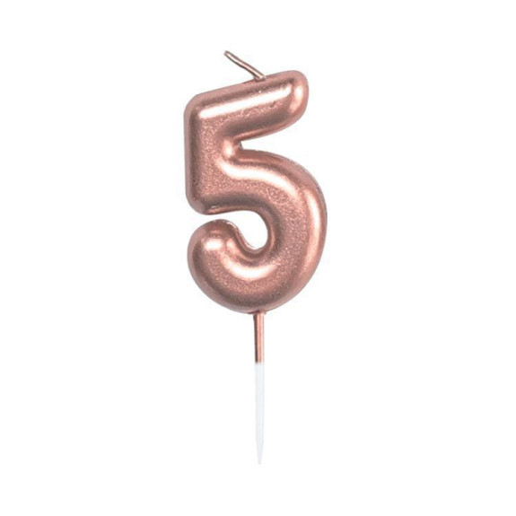 Sviečka tortová rose gold 5 cm
