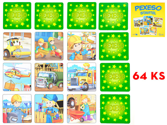 Pexeso Staviteľ 64 ks