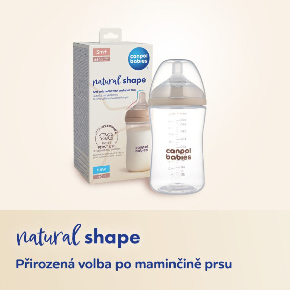 Fľaša antikoliková Natural Shape 330 ml Canpol babies