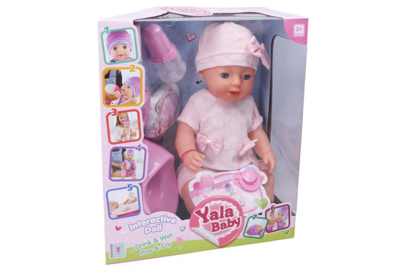 Bábätko čúrajúce s doplnkami 45 cm