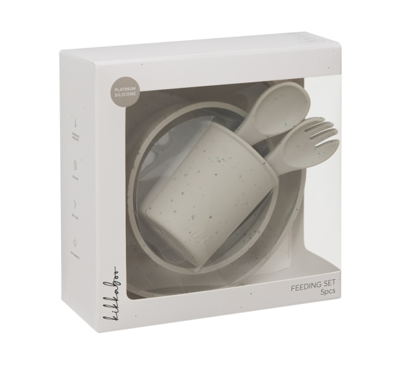 Jedálenská sada 5-dielna Platinum Silicone KikkaBoo