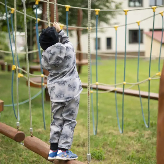 Rastúce softshellové nohavice Dino dobrodruh Esito, šedá