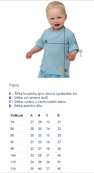 Detská mušelínová košeľa Luca Anchor biela Esito