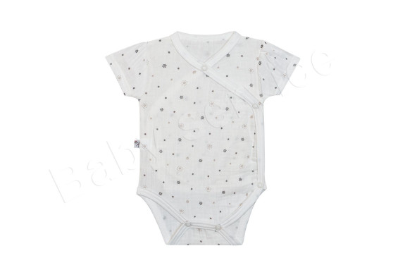 Zavinovacie dojčenské body krátky rukáv mušelín Hviezdičky Baby Service