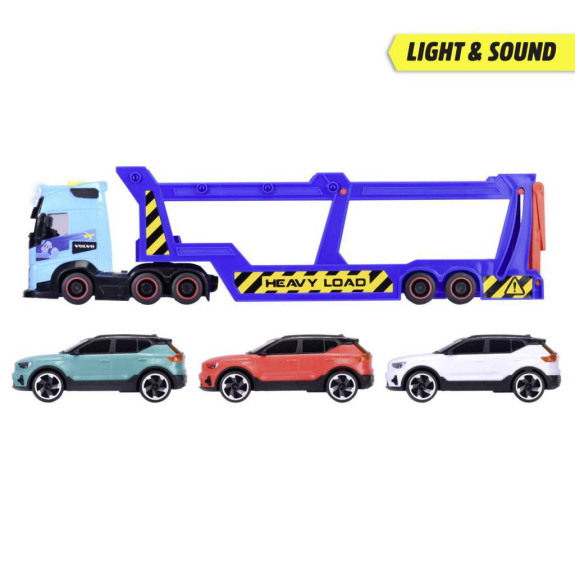 Autotransportér Volvo FH 16, 40 cm + 3 autá, svetlo, zvuk
