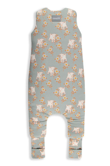 Celoročný spací vak s nohavicami Vintage Animals Sleepee Sky Blue/Cream