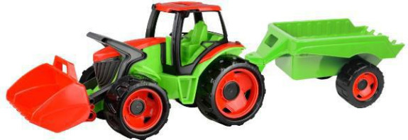 Traktor s lyžicou Giga Trucks s vlekom plast 62 cm