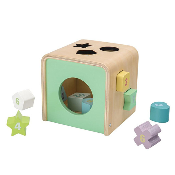 Vkladacia kocka s tvarmi Montessori Baby Mix