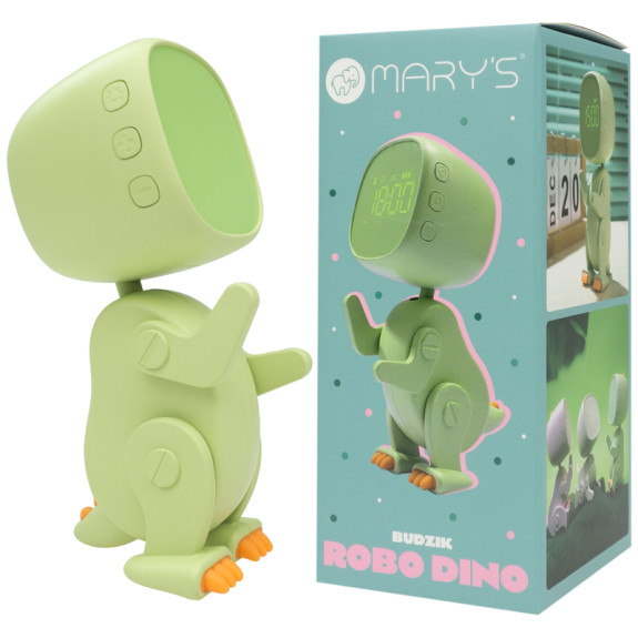 Robotický budík - dino zelený Mary's