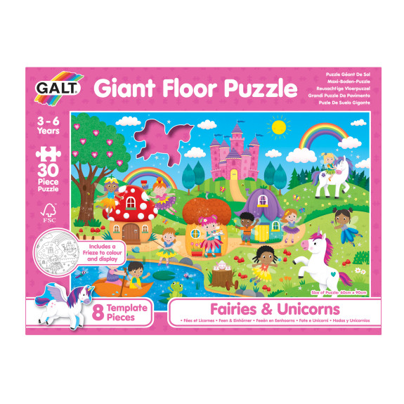 Veľké podlahové puzzle - Víly a jednorožce