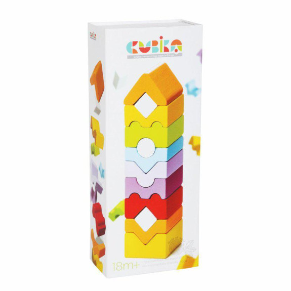 Veža XI - drevená skladačka 12 dielov Cubika