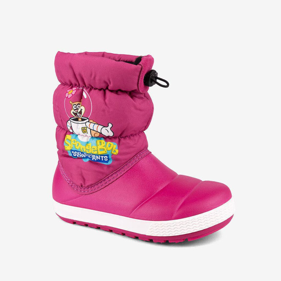 Detské zimné topánky - zateplené snehule SpongeBob magenta