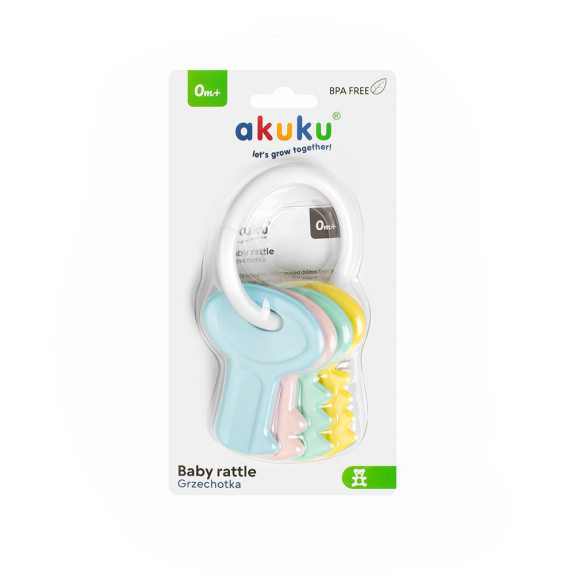 Detská hrkálka kľúče pastelové Akuku