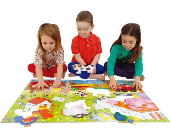 Veľké podlahové puzzle - na stavenisku
