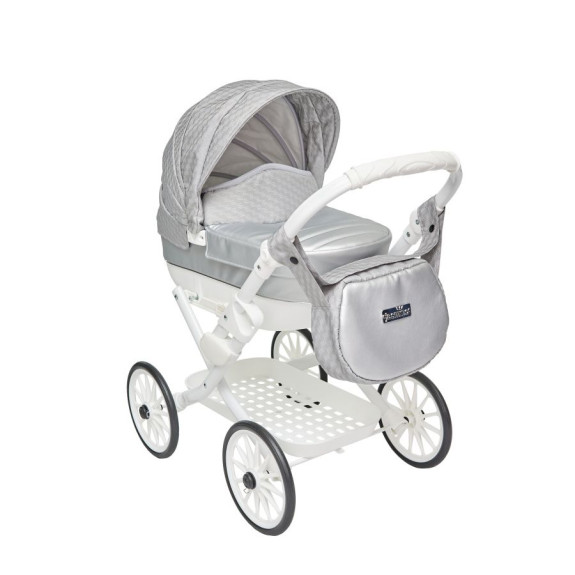 Detský kočík pre bábiky Kids Elegance strieborný Jasmine