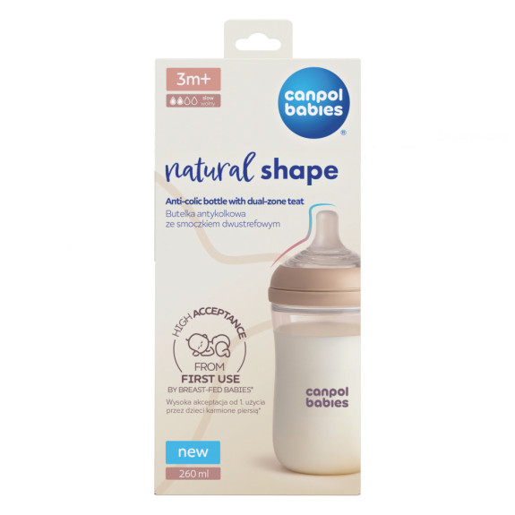 Fľaša antikoliková Natural Shape 260 ml Canpol babies