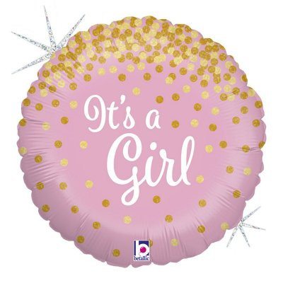 Kruh - It´s a Girl 18"/46 cm fóliový balónik nafukovací