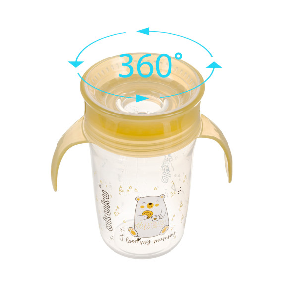 Nevytekajúci hrnček 360° 240 ml Akuku