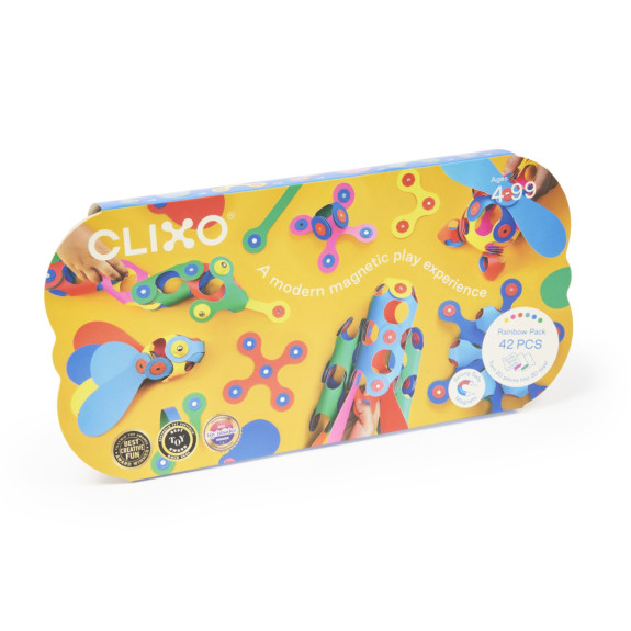 Magnetická stavebnica 42 kusov Clixo Rainbow