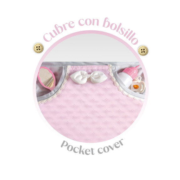 Skladací kočík pre bábiky so slnečníkom a taškou Sophie 60 cm DeCuevas