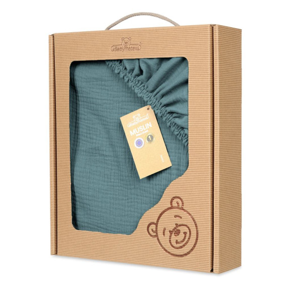 Mušelínové prestieradlo s gumou 60 x 120 cm BabyMatex