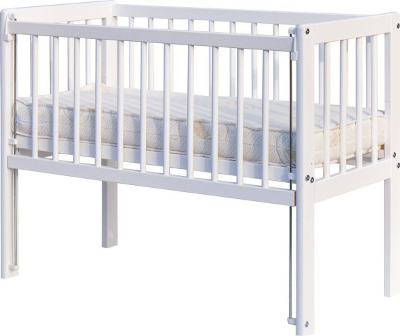 Detská postieľka k posteli rodičov Baby Scarlett II biela borovica 90 x 41 cm