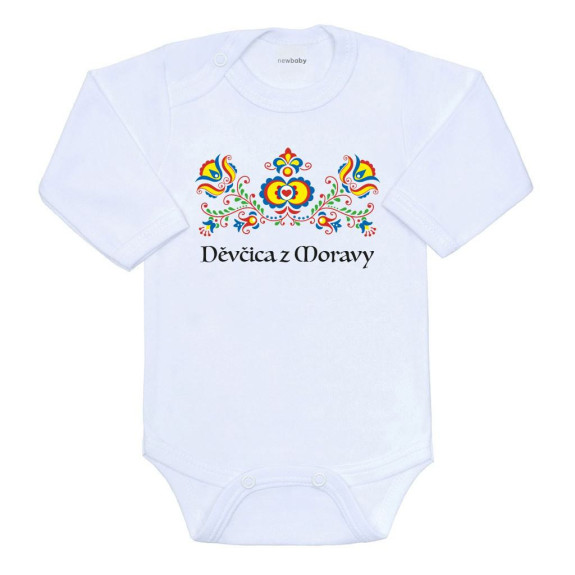 Detské body s potlačou Ľudový vzor Dievčica z Moravy New Baby