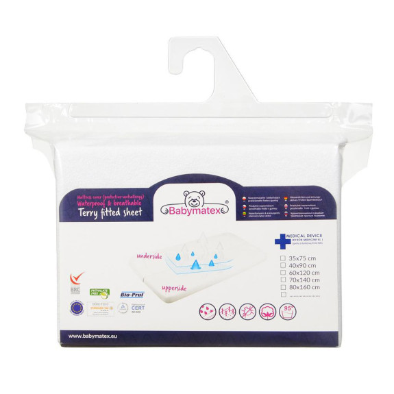 Nepremokavé prestieradlo froté 70 x 140 cm Babymatex