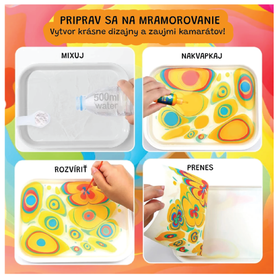 Sada na mramorovanie 6 farieb Jarmelo