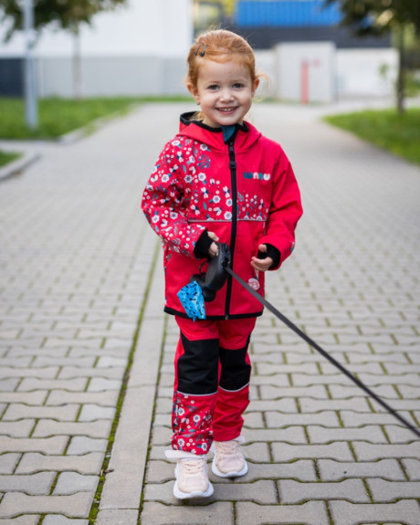 Softshellová bunda detská Lienky červená Wamu